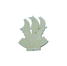 Mini Werbefigur Kunststoff Silhouette Schiff weiß Hanse Kogge Plastik Figur