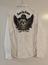 Totenkopf Rest in Peace Herren Hemd Gr. S weiß Big Buddha