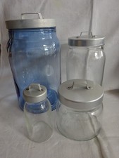 4 Stück Ikea Burken Gläser Vorrat mit Alu Deckel 125 ml bis 2 Liter - Vintage