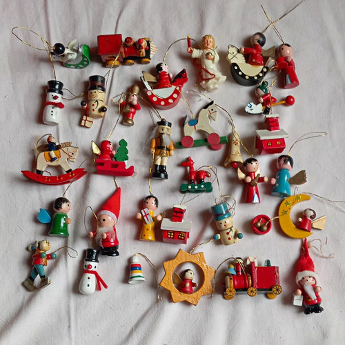 24x holz weihnachtsbaumschmuck - 24x,