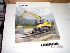 LIEBHERR ZWEIWEGEBAGGER A 922 RAIL PRODUKTINFO 38 SEITEN BROSCHÜRE 2020 RAR !