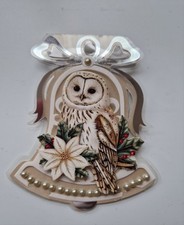 Kristallfolien-Grußkarte, Glocke mit 3D-Motiv und Halbperlen