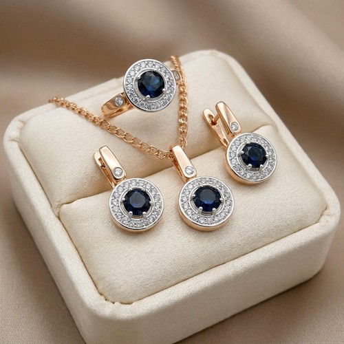 Schmuckset blau zirkon ring - schmuckset,