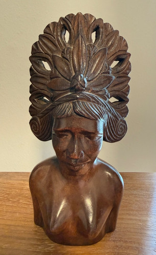 Holzfigur frauenbüste bali - frauenbüste,