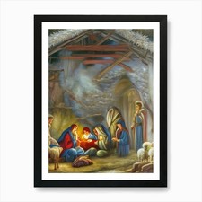 Krippe 35 Kunstdruck gerahmt Wandbild Poster Leinwanddruck Bild