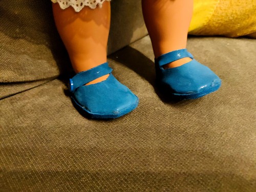 Puppen schuhe fakeleder 7cm - fakeleder,