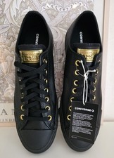 Converse Chuck Tailor  All Star Leather Größe 44 Schwarz/Gold Neu