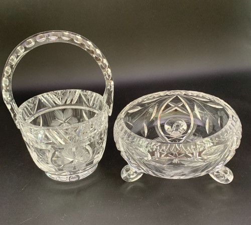 Glaskörbchen mit henkel und - glaskörbchen,