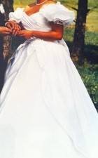 Brautkleid 40, Partykleid mit weißen Rosen, plus MIEDER extra/weiß/lang/Vintage 