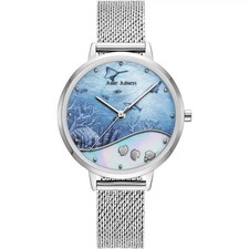 Julie Julsen JJW1013SME Perlmutt Blau Ocean Damenuhr Armbanduhr Silber