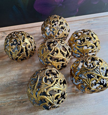 Deko Kugeln Metall gold antik