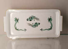 Meissen reicher grüner Drache Hofdrache grün Kuchenplatte Königskuchenplatte