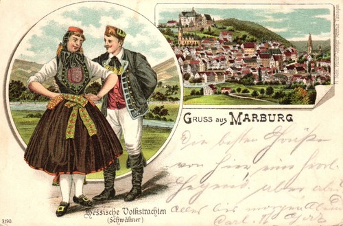 Marburg farb litho - marburg,, farb-litho