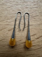 Feine Original CK Calvin Klein Ohrringe Ohrhänger Silber 925 Neu Gelber Stein 