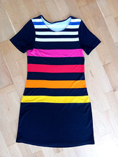 Dame; Kleid; schwarz; gelb; orange; rot; pink; Gr 38/M; top Zustand