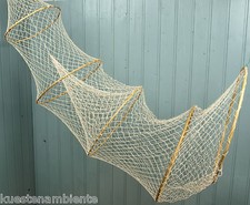 Deko Fischreuse Reuse 180cm lang mit 5 Ringen für die maritime Dekoration