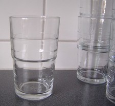 Vintage IKEA Trinkglas Glas Wasserglas (aus 2000-2010) Stapelglas BREITE RILLEN
