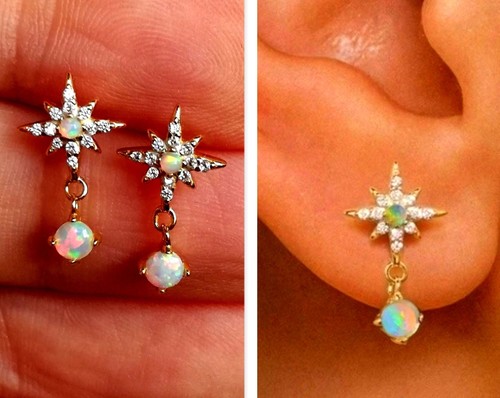 925 silber opal - opal, ohrstecker