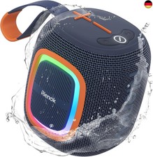 RIENOK Bluetooth Lautsprecher Klein mit Licht FM Radio Bluetooth 5.3 Musikbox