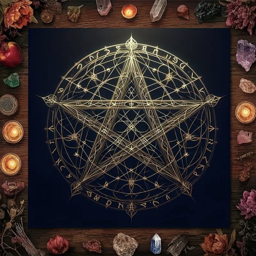 Tarot tischtuch pentagramm - tarot, |