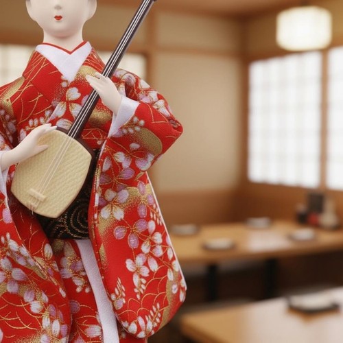 Japanische geisha puppe - geisha,