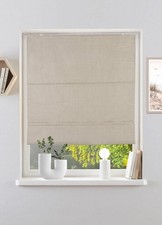 Raffrollo Faltrollo Riola in Leinen Optik Klemmfix ohne Bohren Verdunkelung