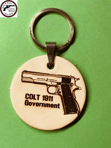Leder anhänger colt 1911 - leder,
