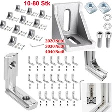 10-80x Innenwinkel Außenwinkel Aluprofil Für 20x20 30x30 40x40 Profilverbinder