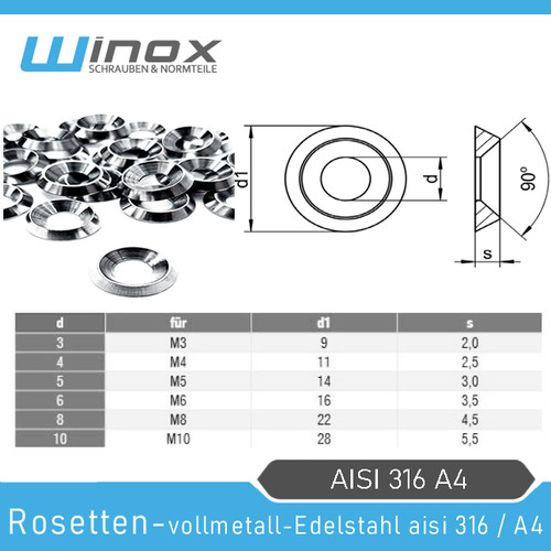 Rosetten vollmetall edelstahl - rosetten,