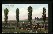 Ansichtskarte Deutsche Kavallerie, Dragoner Patrouille auf Vorposten 1915 