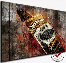 BILD AUF LEINWAND JACK DANIELS Dig.Gemälde WHISKEY BAR CAFE WANBILD DEKO CLUB