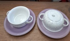 Arzberg Daily Colori Points 1 von 6 Suppentassen mit Unterteller in flieder/lila