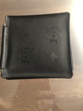 MCM Spangen-Geldbörse, 2 Spangen, 2 Fächer für Kleingeld, Schwarz, 9,5 x 9,5cm