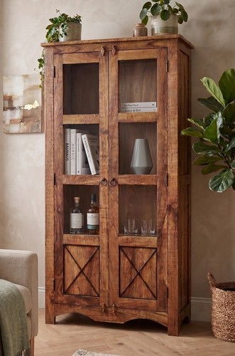 Vitrine 90x180cm massivholz - vitrine,