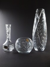 Konvolut 3 Vasen, Kristall