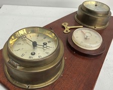 3x Wempe Chronometer Schiffsuhr Yachtuhr Glasenuhr Barometer Thermometer Messing