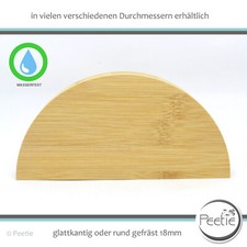 1x Holzscheibe halbrund Bambus Leimholz 18 mm Holzrad rund Tischplatte Scheibe 