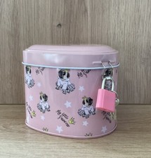 Spardose Metall Herzform Mops