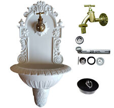 Antik Alu Bassena Garten Wand Brunnen Wandbrunnen mit Kran u. Ablaufset MG3med-W
