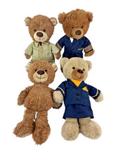 Lufthansa Bären Teddybär Bär Pilot Crew Uniform Plüsch 4x Stofftier Set Sammlung