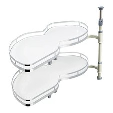 2 Ebenen ausziehbar Karussell Jalousie Eckablage Doppel Küchenschrank links/rechts