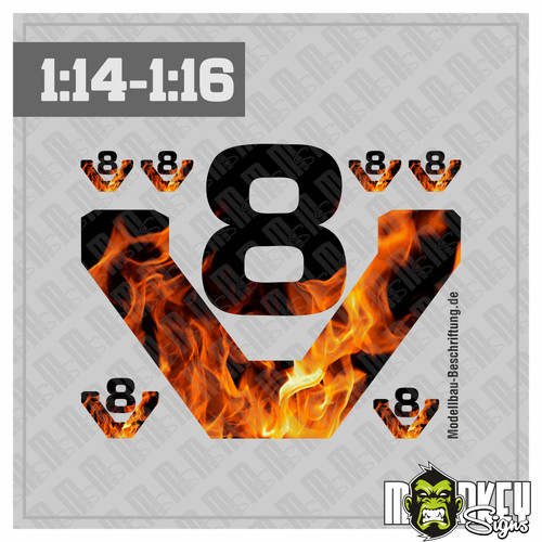 7er flammen aufkleber set - 7er,
