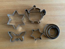 Backförmchen Metall Ausstecher Teekanne Stern Schmetterling, Kreise 8 Stück