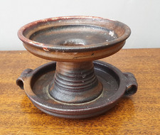 Kerzenleuchter Keramik Katengeschirr 70er Handarbeit signiert sehr schön