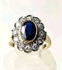 Saphir diamant ring - saphir, gold