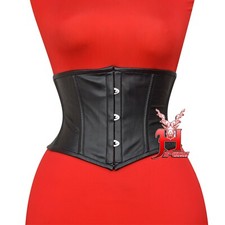 Taillen corsage schwarz leder - schwarz,