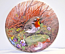  Wand Sammelteller Tirschenreuth -  Rotkehlchen am Wegesrand 1990