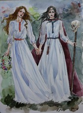 Original Tusche Aquarell