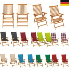 2/4/6/8 Stk.Garten-Liegestühle Klappbare Gartenstühle mit Kissen Terrassenstühle