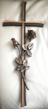 Grabschmuck, Kreuz mit Rose, Bronze 50x20cm